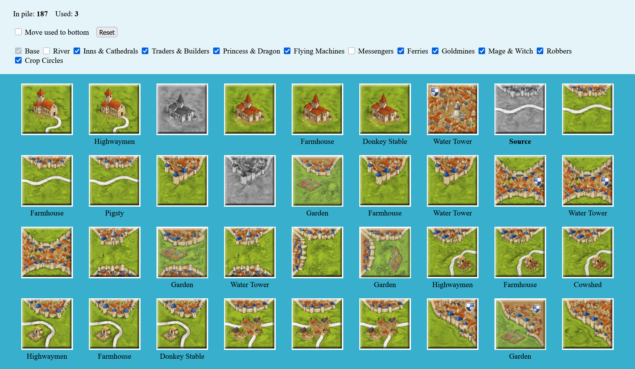 Carcassonne Tile Counter screenshot