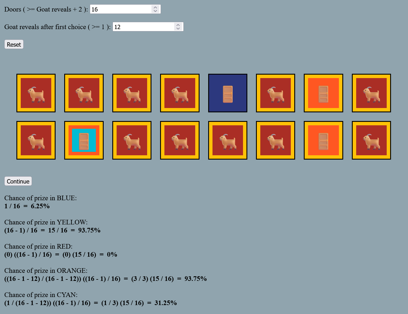 Monty Hall Problem screenshot